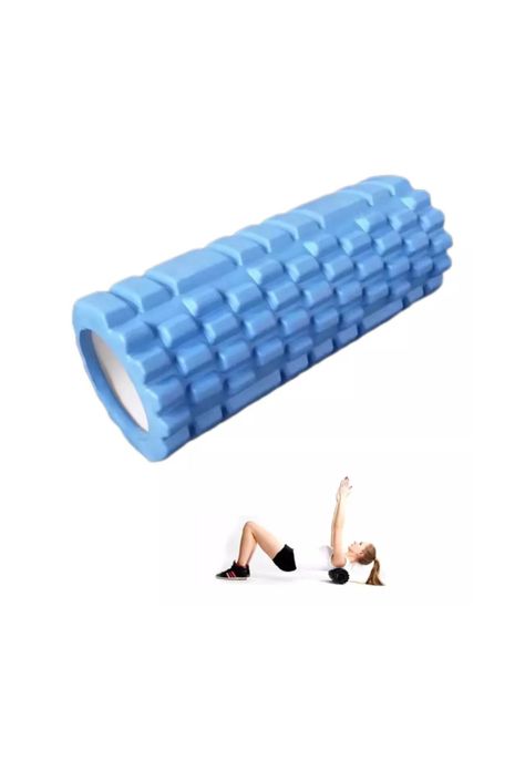 Rodillo Yoga Pilates Ejercicios Elongación Celeste-2
