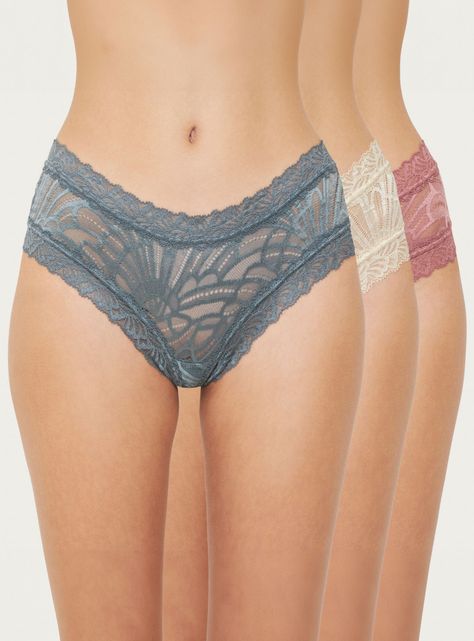 Pack 3 Pantaleta Encaje Sin Demarcacion ChicFrance 306452224-0