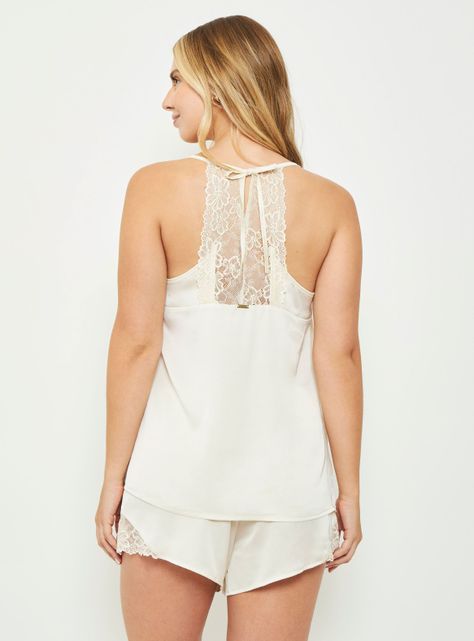 Pijama Mujer Corto Satin Chic France 3065AMAR-1