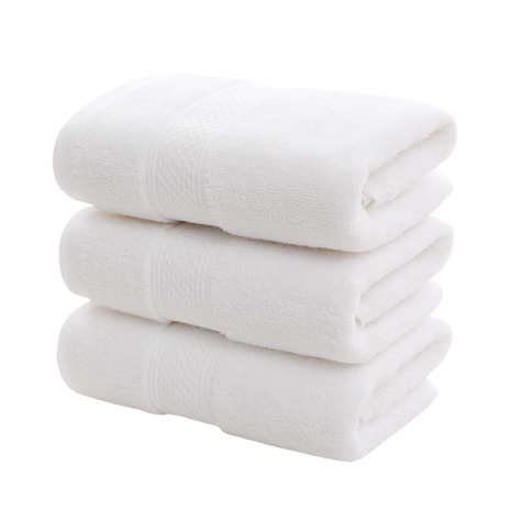 Pack 4 Toalla Blanca Mano Algodon Peluqueria Hotel Spa 35x75 cm-0