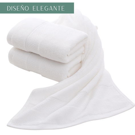 Pack 4 Toalla Blanca Mano Algodon Peluqueria Hotel Spa 35x75 cm-4
