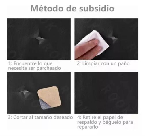 Parche Adhesivo 30x20cm Reparación Cuero Cuerina Trabajos Negro-1