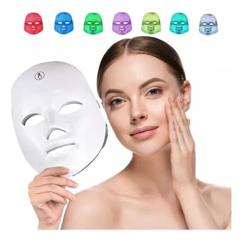 Máscara De Terapia De Luz Facial Led 7 Colores Fototerapia-3