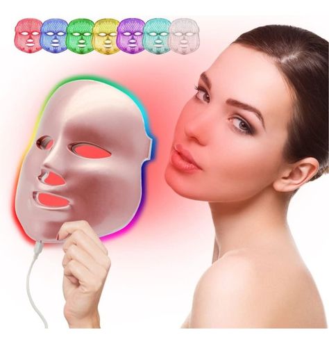 Máscara De Terapia De Luz Facial Led 7 Colores Fototerapia-6