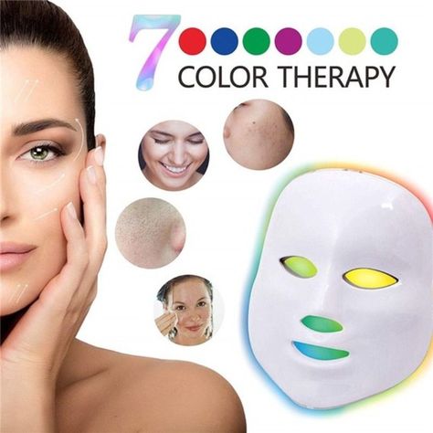 Máscara De Terapia De Luz Facial Led 7 Colores Fototerapia-7