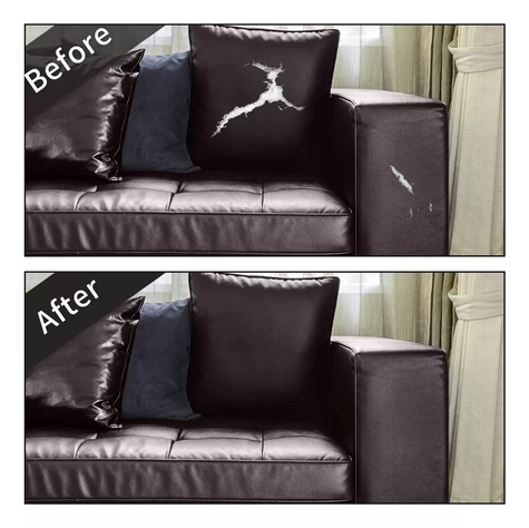 Rollo Parche Reparación Adhesivo Cuero Sofa 137x50 Cm Negro-2