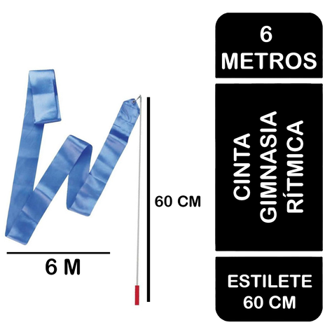 Lazo Cinta gimnasia rítmica 6 Metros + Estilete-2