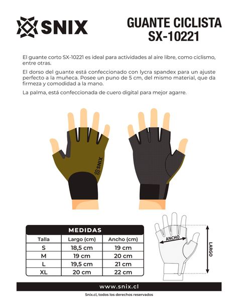 Guante Corto Ciclista SX-10221 Snix-2