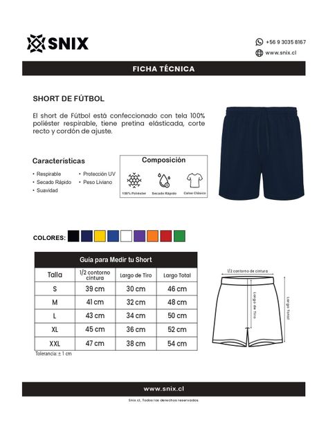 Short de Fúltbol Liso Snix-2