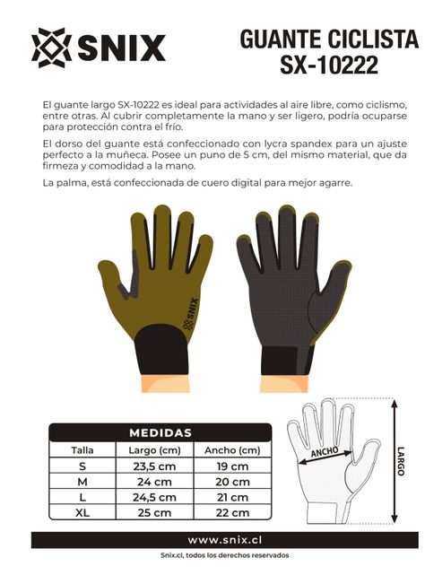 Guante Largo Ciclista SX-10222 Snix-2