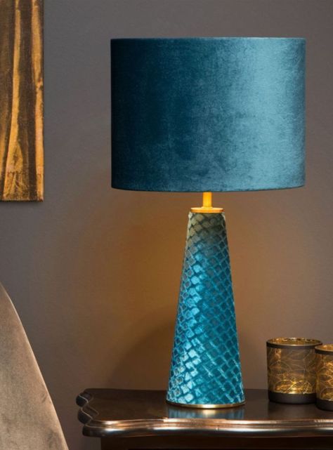 LAMPARA DE MESA VELVET TURQUESA 1xE27-1