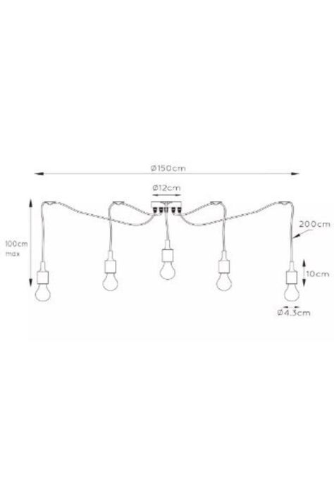 LAMPARA COLGANTE FIX NEGRO 5xE27-3