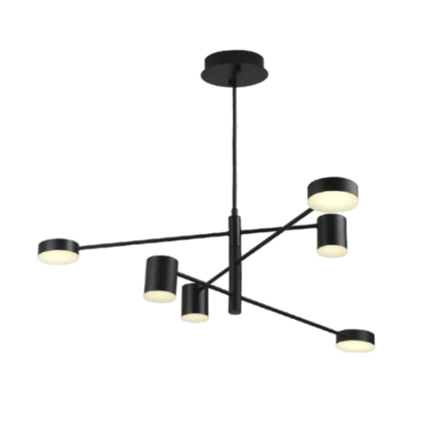 Lampara Colgante Harpes Negro 6 Luces-0