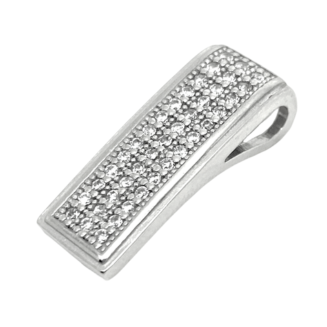 Dije rectangulo con piedras italiana-0