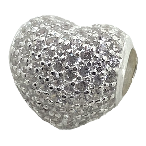 Charm corazon de cristales blancos Italiano -0