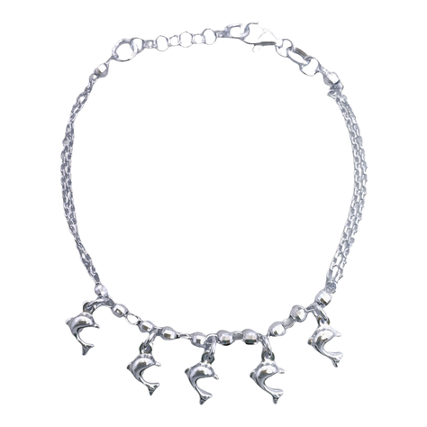 Pulsera con dijes de delfin 19cm Plata 925-0