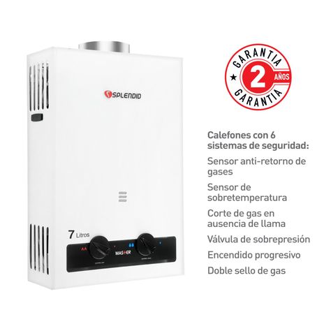Calefont 7 litros Gas licuado Tiro natural Splendid-3