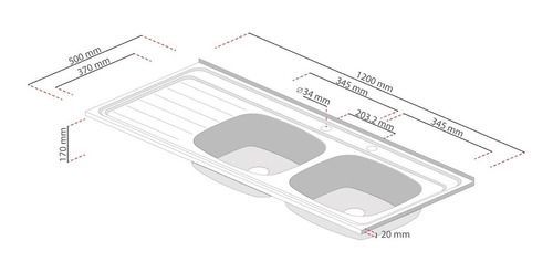 Lavaplatos Sobreponer 1200x500 Comb. Izquierdo Splendid-2