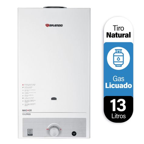 Calefont 13 litros Gas licuado Tiro natural Splendid-1