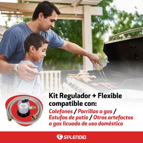 Regulador de Gas Licuado Splendid de 5-11-15kg Con Flexible-3
