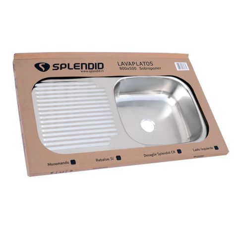 Lavaplatos Sobreponer 800x500 Izquierdo Monomando Splendid-3