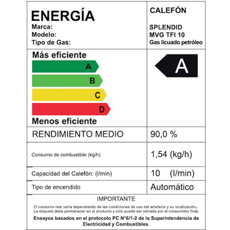 Calefont 10 litros Gas licuado Tiro forzado Splendid-9