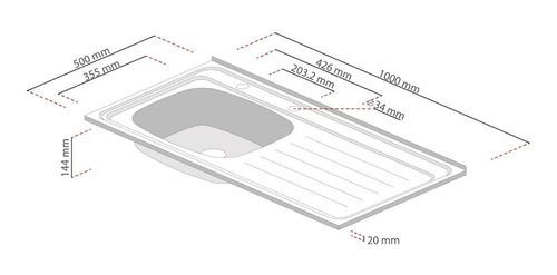 Lavaplatos Sobreponer 1000x500 Comb. Derecho Splendid-2