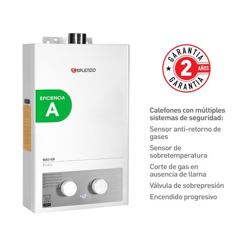 Calefont 7 litros Gas licuado Tiro forzado Splendid-3