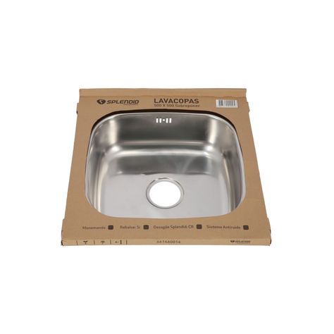 Lavaplatos Sobreponer 500 x 500 1 Cubeta Splendid Acero Inox-8