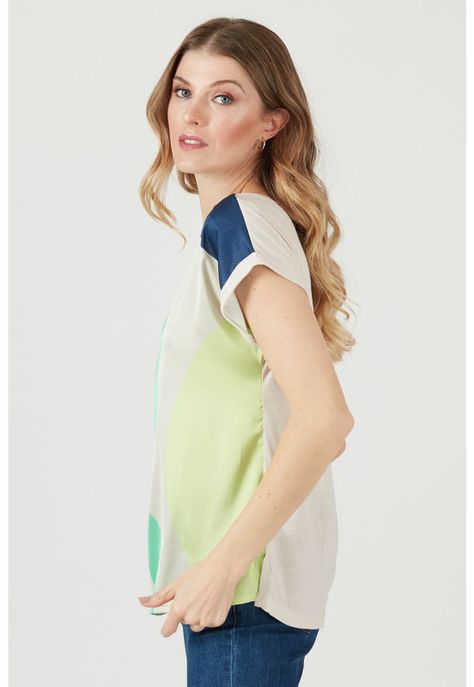 Polera verde estampada-1