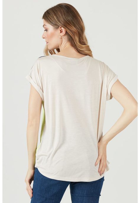 Polera verde estampada-3