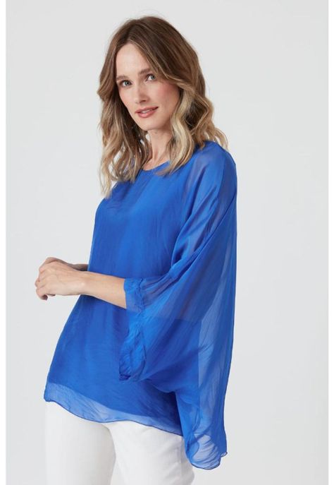 Blusa con seda azul PRIVILEGE 268-0