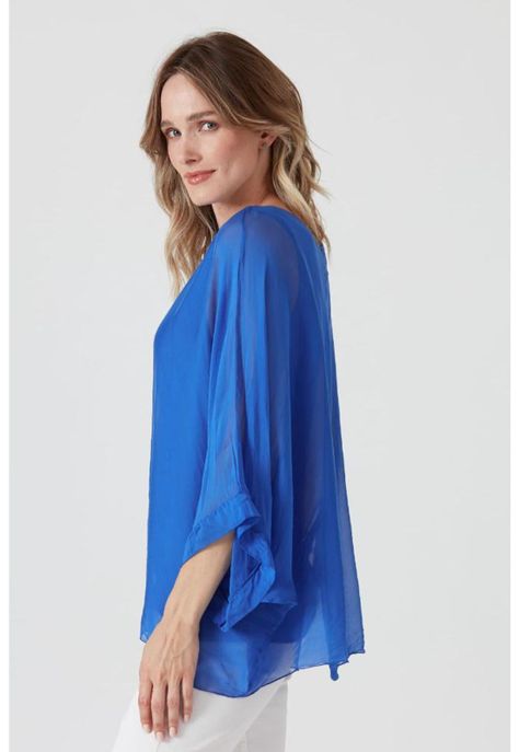 Blusa con seda azul PRIVILEGE 268-1