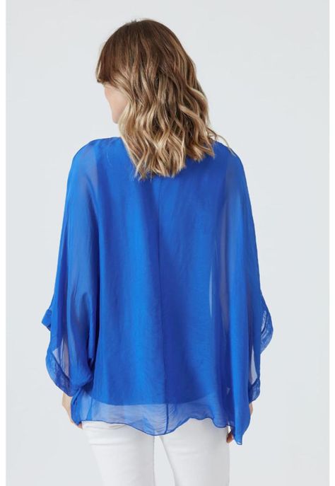 Blusa con seda azul PRIVILEGE 268-3