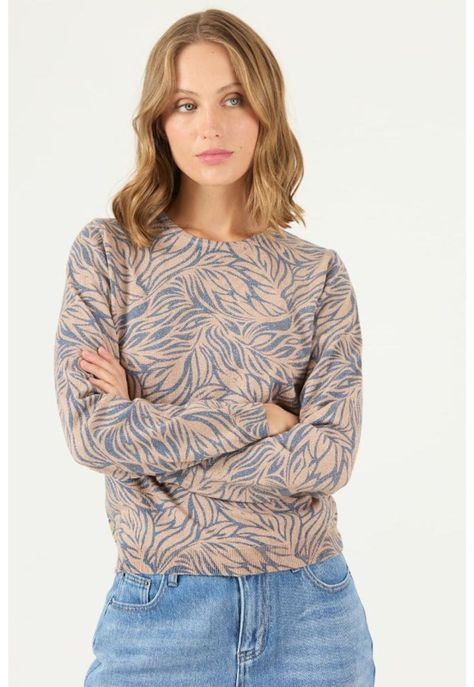 Sweater beige estampado PRIVILEGE 2431-2