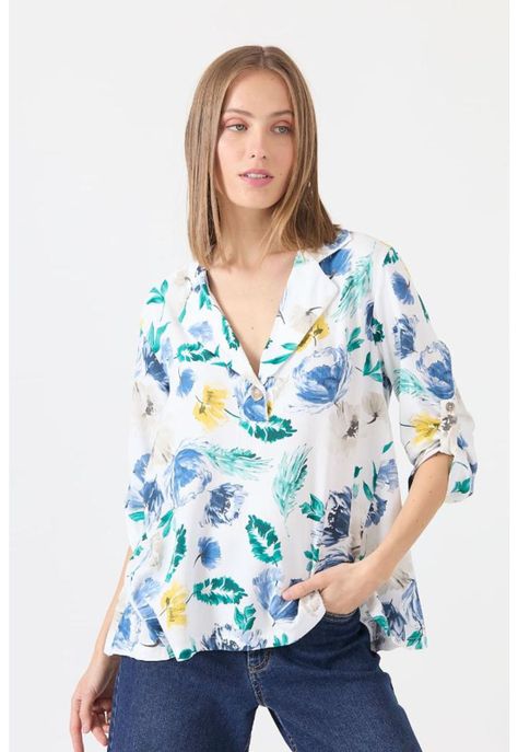 Blusa blanca estampada PRIVILEGE 1197-1