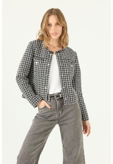 Blazer negro cuadros PRIVILEGE 1081-0