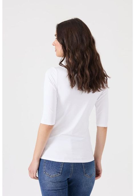 Polera poliamida blanca manga 3/4 PRIVILEGE-3
