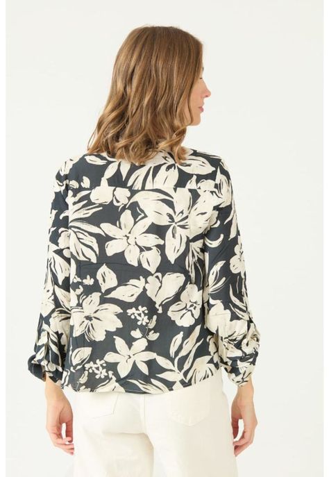Blusa negra estampada PRIVILEGE 2359-3