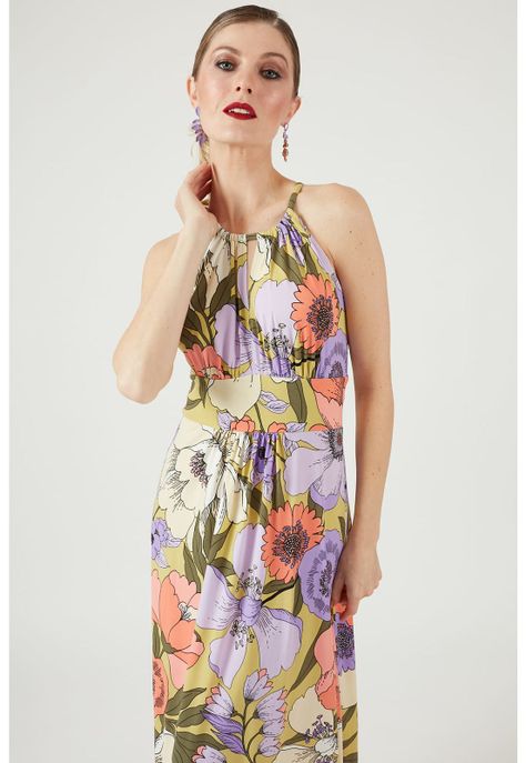 Vestido lila estampado-0