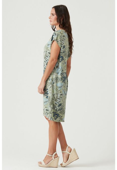 Vestido verde estampado-1