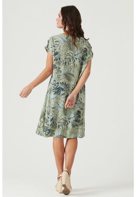 Vestido verde estampado-2