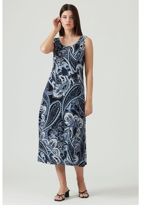 Vestido azul estampado-1