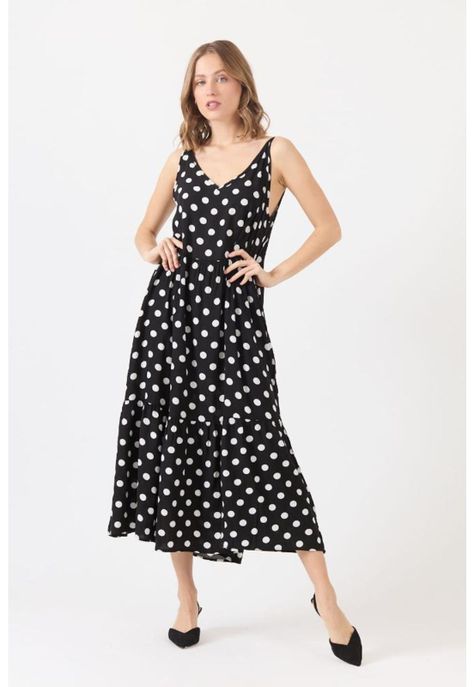 Vestido negro estampado PRIVILEGE 1435-0