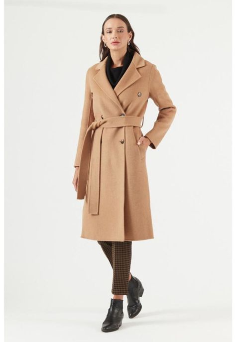 Abrigo de lana camel PRIVILEGE 375-0