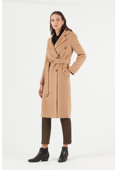 Abrigo de lana camel PRIVILEGE 375-2
