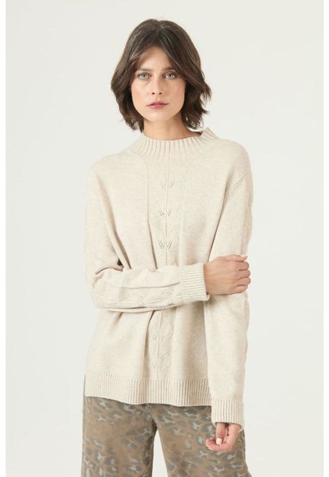 Sweater beige flores PRIVILEGE 2672-2
