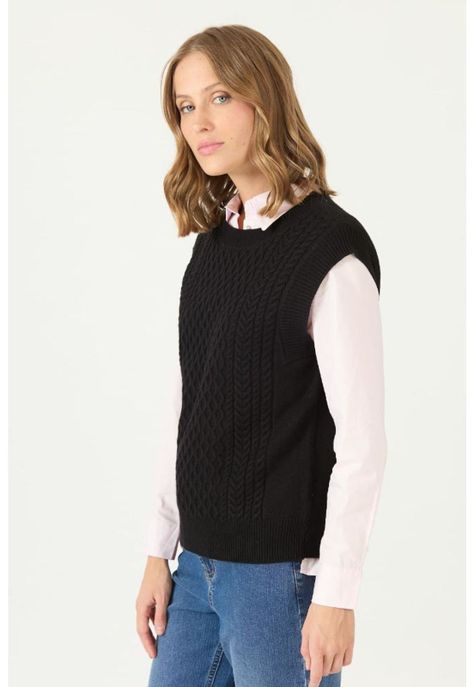 Sweater negro trenzado PRIVILEGE 2202-2
