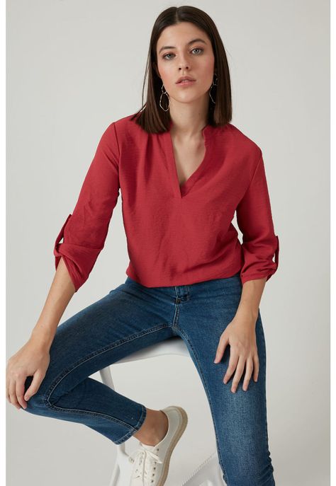Blusa rojo oscuro-0
