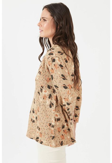 Blusa camel estampada-1